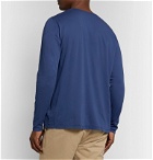 Hartford - Cotton-Jersey Henley T-Shirt - Blue