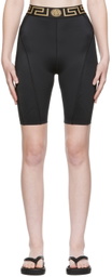 Versace Underwear Black Greca Bike Shorts