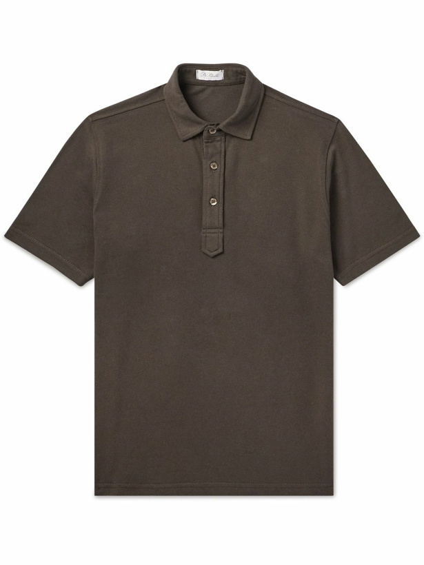 Photo: De Petrillo - Slim-Fit Cotton-Piqué Polo Shirt - Brown