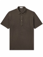 De Petrillo - Slim-Fit Cotton-Piqué Polo Shirt - Brown