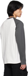 C2H4 Gray & White Raglan Long Sleeve T-Shirt