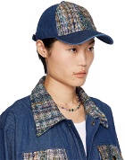 Anna Sui SSENSE Exclusive Blue Denim Cap