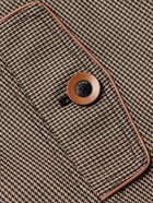 Wales Bonner - Wisdom Houndstooth Organic Wool Bomber Jacket - Brown