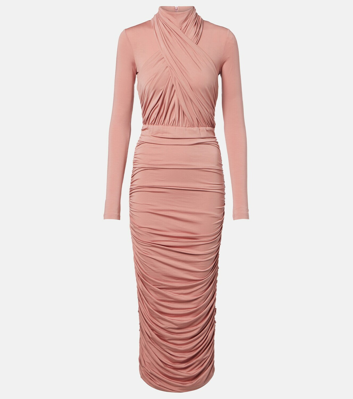 Balmain Ruched jersey midi dress