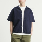 Universal Works Men's Linen Cotton Camp Shirt in Navy