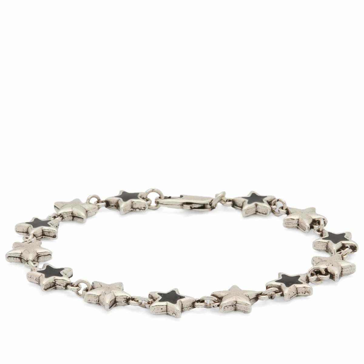 TwoJeys Men's Enameled Stars Bracelet in Black/Silver