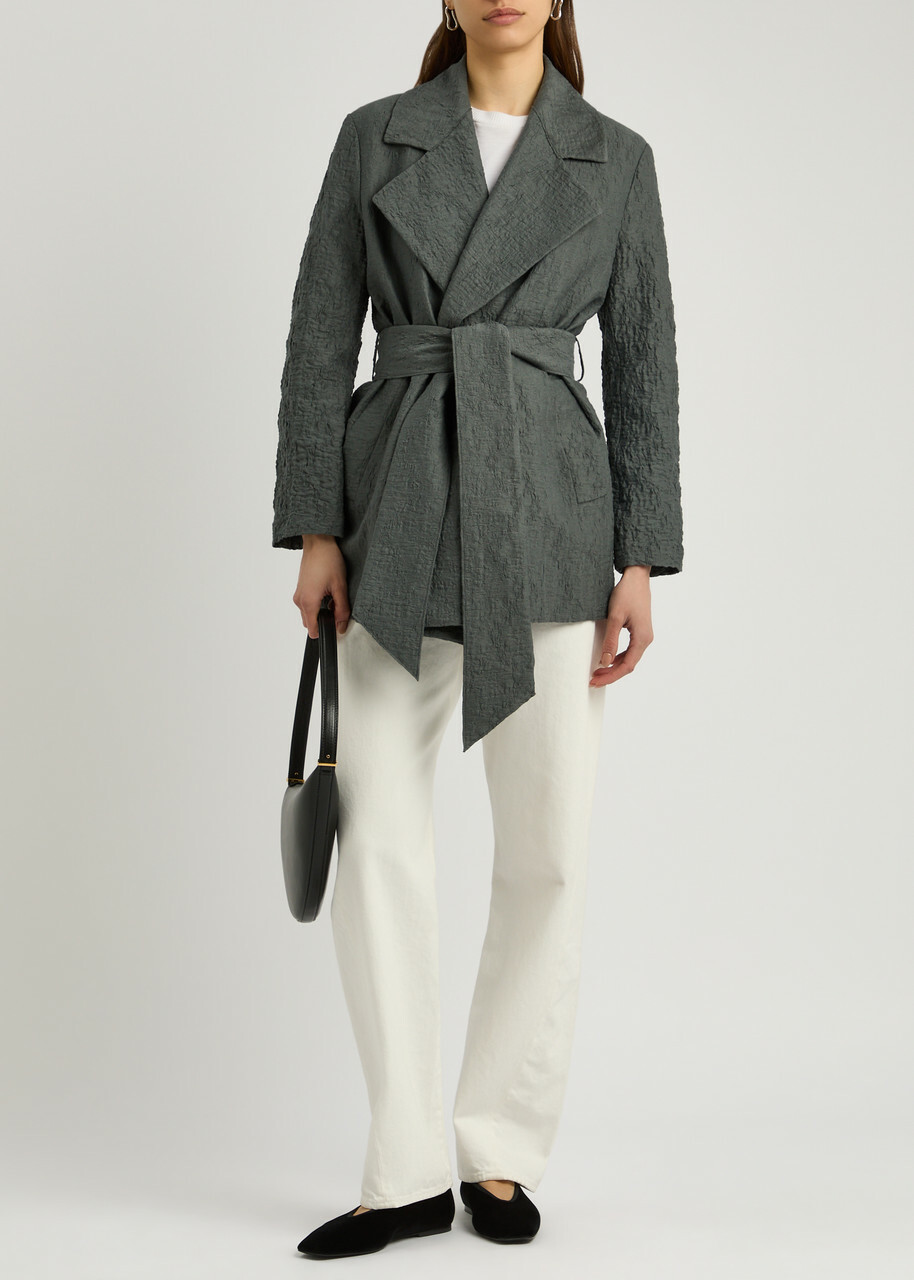 Harris Wharf London Harris Wharf London crinkled shoulder-pads blazer main image 0