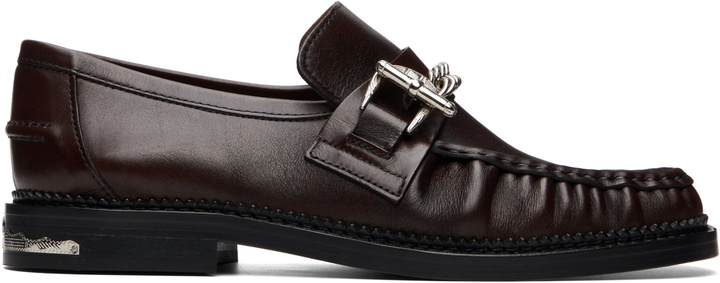 Photo: Toga Virilis Brown Embossed Leather Loafers