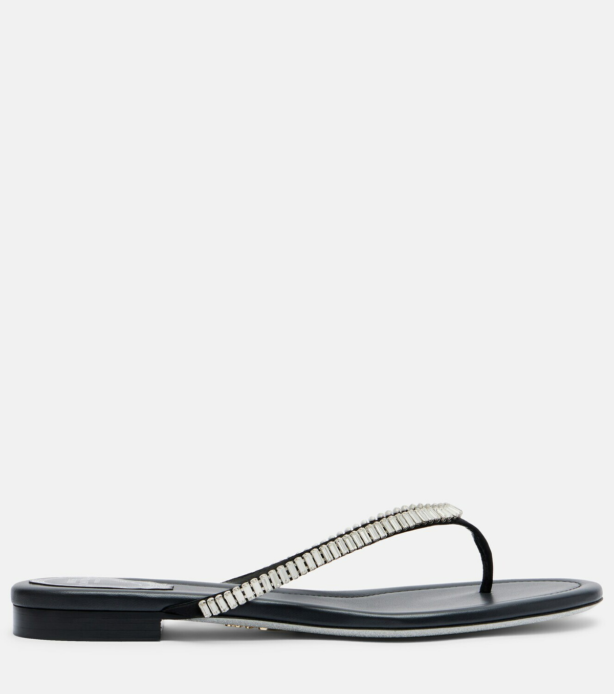 Rene Caovilla Embellished satin thong sandals