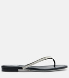 Rene Caovilla Embellished satin thong sandals
