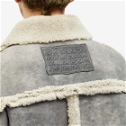 Acne Studios Men's Larrie Shearling Shirt Jacket in Taupe Grey