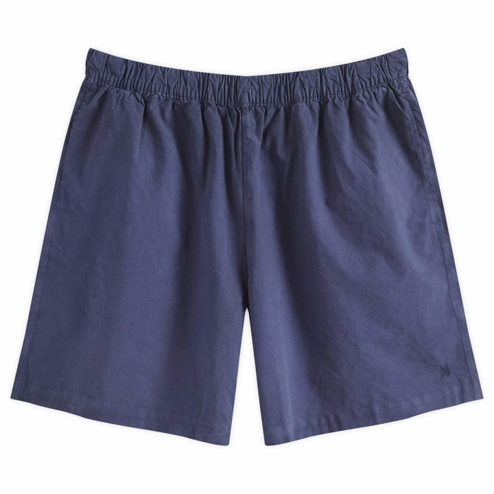 Photo: Norse Projects Men's Per Cotton Tencel Shorts in Calcite Blue
