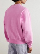 AMI PARIS - Logo-Embroidered Cotton-Jersey Sweatshirt - Pink