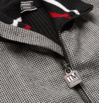 Z Zegna - Panelled Puppytooth TECHMERINO Wool Zip-Up Sweater - Men - Gray