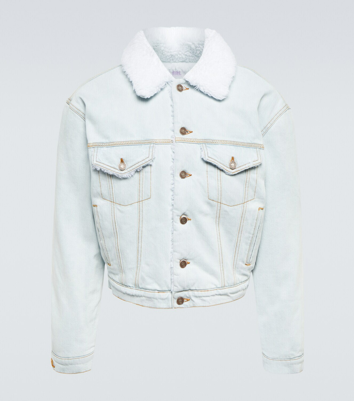 ERL Faux shearling-trimmed denim jacket