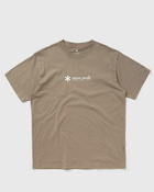 Snow Peak Soft Cotton Logo Short Sleeve T Shirt Beige - Mens - Shortsleeves