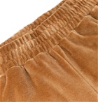 Burberry - Colour-Block Cotton-Blend Velour Track Pants - Brown