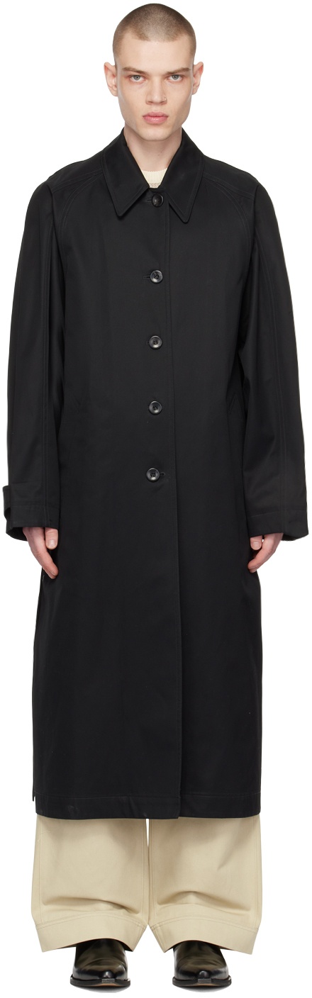 LOW CLASSIC Black Paneled Trench Coat Low Classic