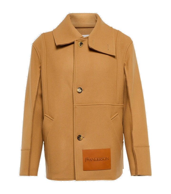 Photo: JW Anderson - Leather patch wool-blend jacket