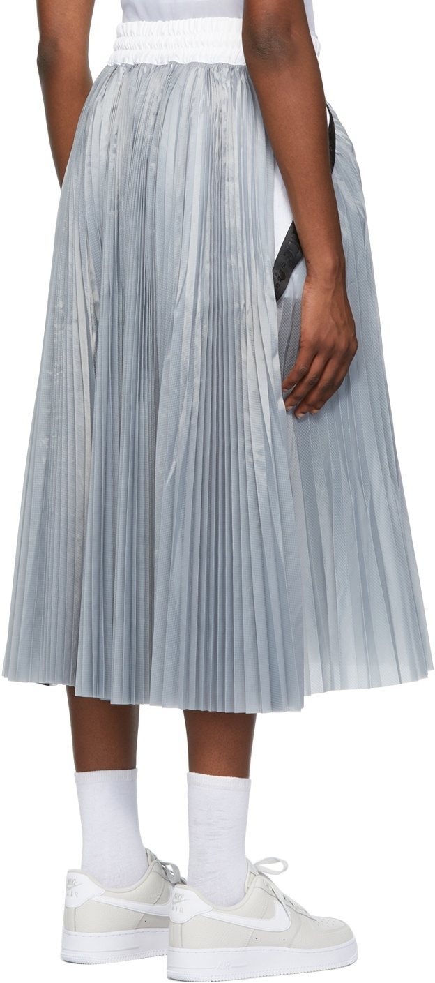 Nike Grey & White Sacai Edition Pleat Skirt Nike