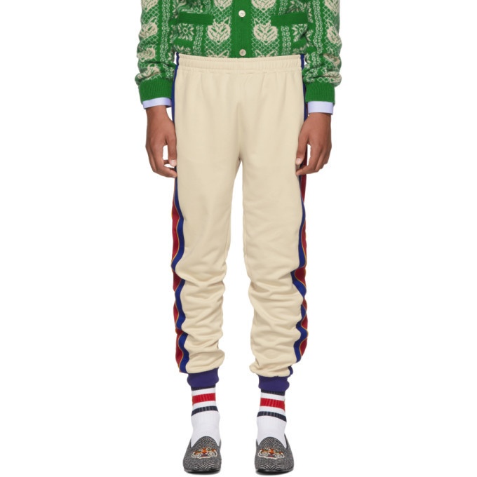 Photo: Gucci Beige and Blue Striped Lounge Pants
