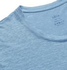 Altea - Garment-Dyed Slub Linen T-Shirt - Blue