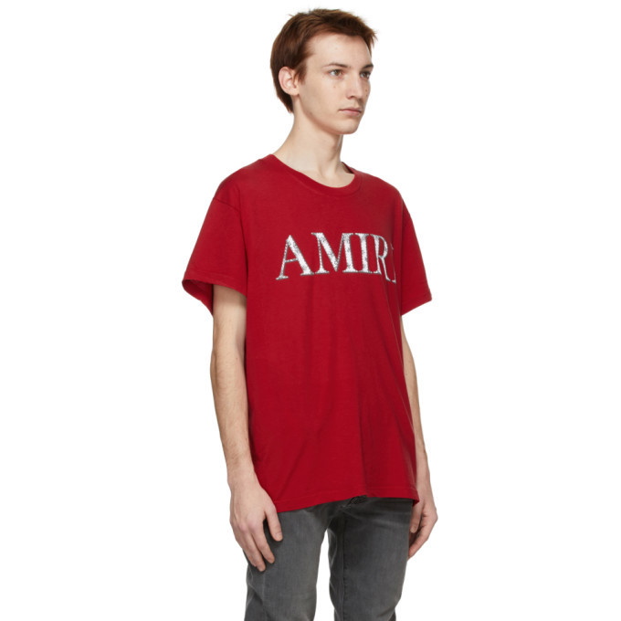 Amiri Logo T-shirt in Red