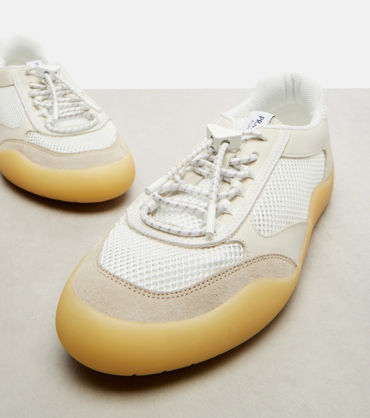 Prada Speedrock leather-trimmed sneakers