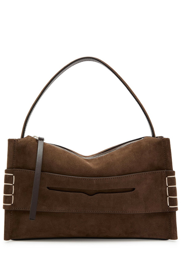 Photo: JW Anderson Loafer Suede Shoulder bag - Brown - One Size
