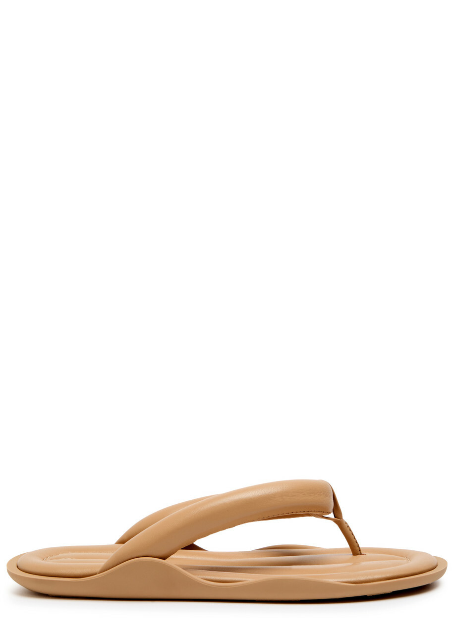 Gia Borghini Harper Leather Flip Flops Sand