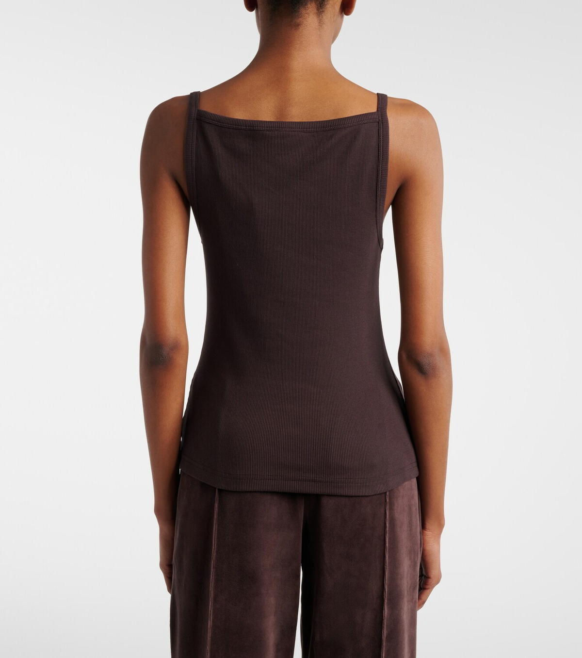 Courrèges Ribbed-knit cotton tank top
