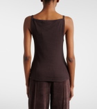 Courrèges Ribbed-knit cotton tank top