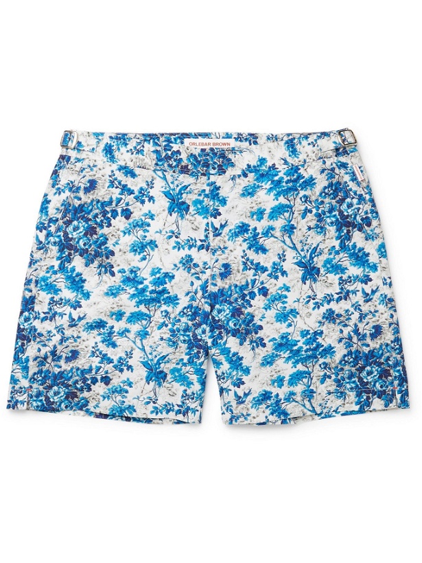 Photo: ORLEBAR BROWN - Bulldog Mid-Length Printed Swim Shorts - Blue