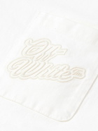 Off-White - 90s Oversized Logo-Embroidered Convertible Denim Shirt - White