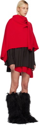 sacai Red Suiting & Wool Knit Minidress