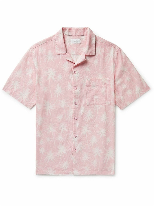 Photo: Onia - Vacation Camp-Collar Printed Linen-Blend Shirt - Pink