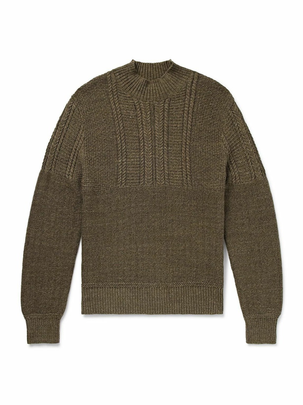 Photo: RRL - Cotton Mock-Neck Sweater - Green
