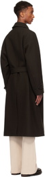 YLÈVE Brown Wool Melton Coat