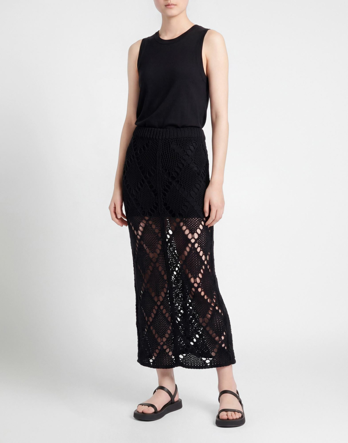 Jucca Womens Maxi skirt in Black