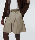 Sacai Wool-blend twill shorts