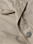 Stone Island - Logo-Appliquéd Canvas Hooded Jacket - Gray