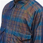 Eastlogue Men's Scout Cord Half Zip Shirt in Blue Check