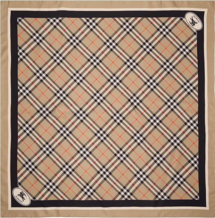 Photo: Burberry Beige Check Silk Scarf