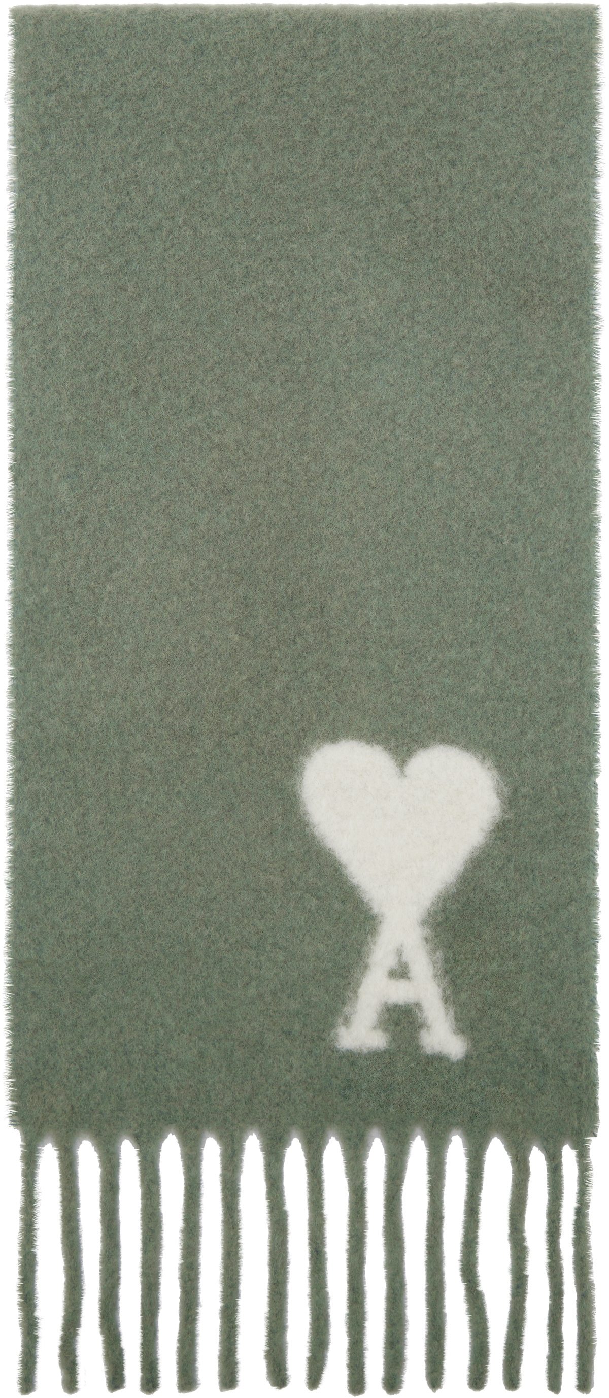 ★AMI PARIS de Coeur Oversize Scarf Pale Green★ AMI Paris Green Oversized Ami de Coeur Scarf AMI