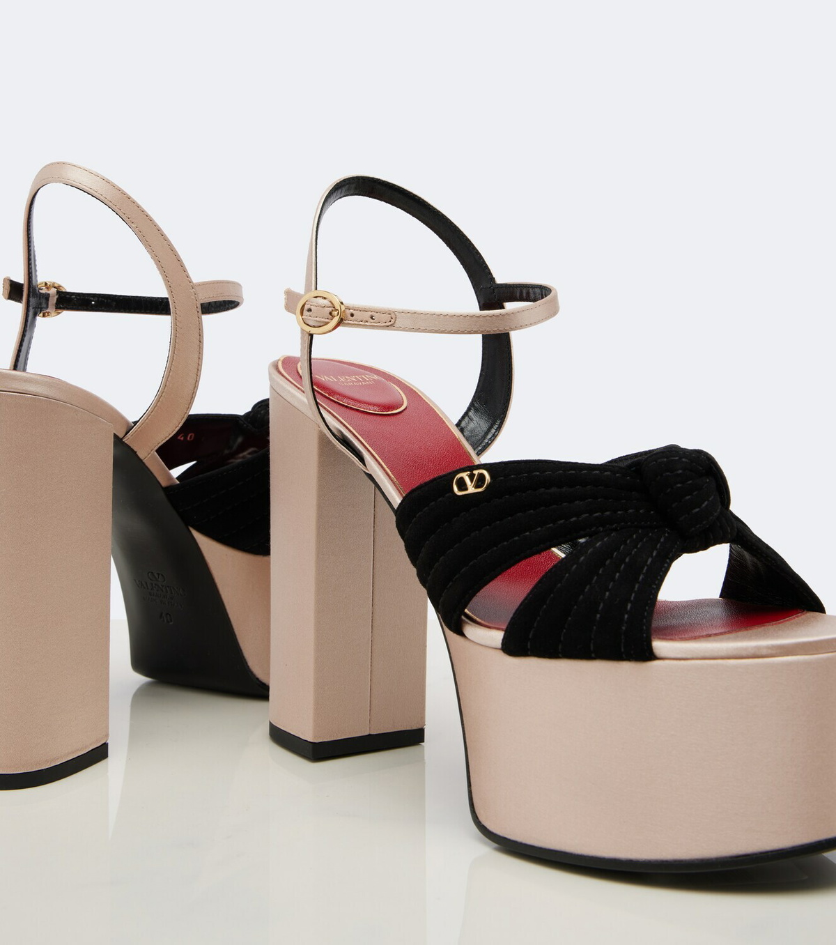Valentino Garavani Crasher satin-trimmed suede platform sandals