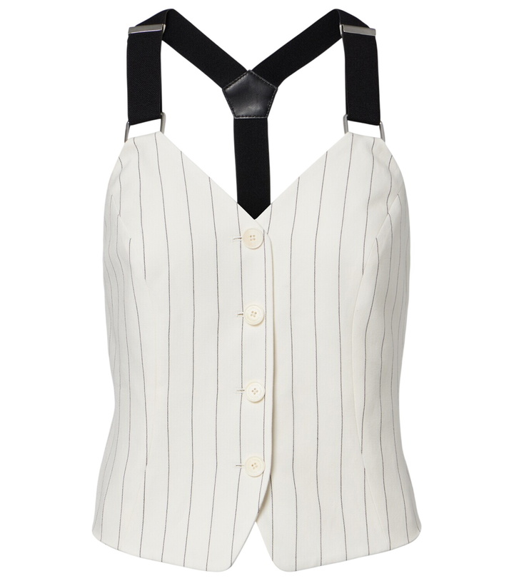 Photo: Ralph Lauren Collection Donnella pinstriped cotton, linen and wool bustier top