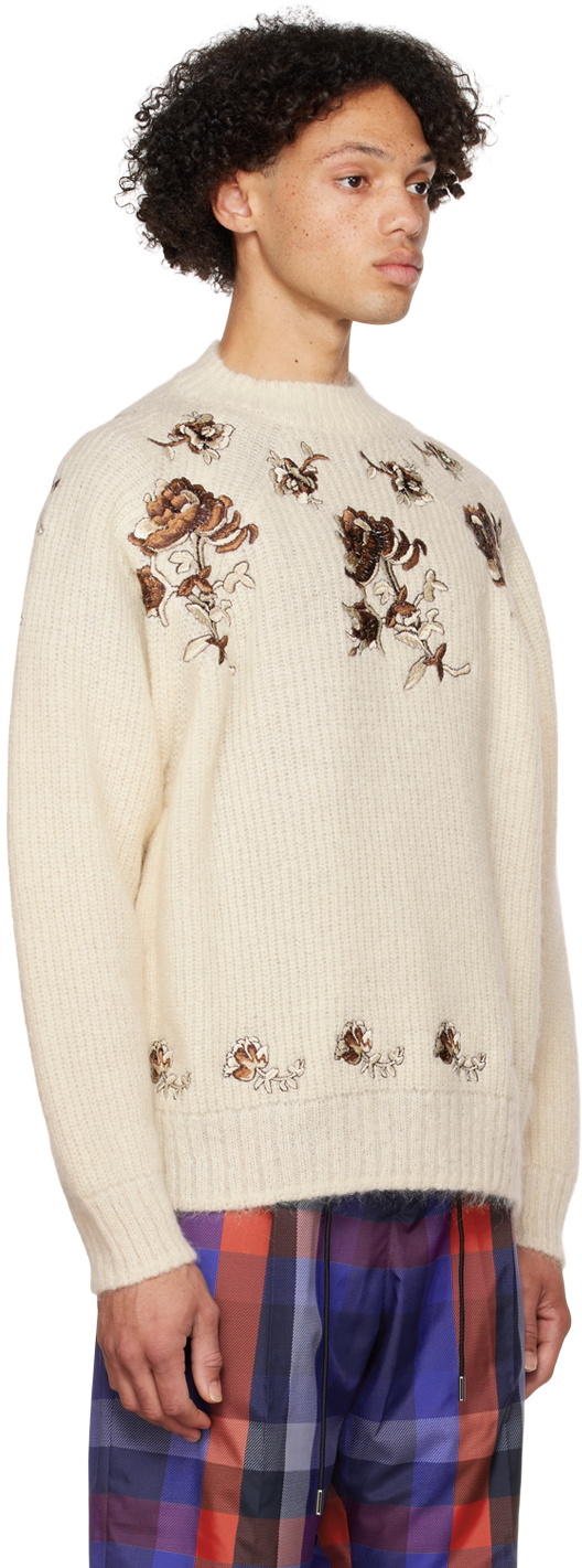 sacai Off-White Flower Embroidery Sweater Sacai