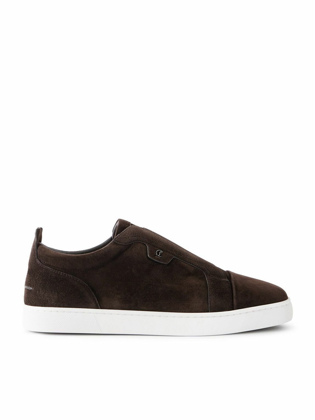 Photo: Christian Louboutin - St Louis Suede Slip-On Sneakers - Brown