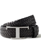 TOD'S - 3cm Woven Leather Belt - Black