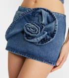 Magda Butrym Floral-appliqué denim miniskirt